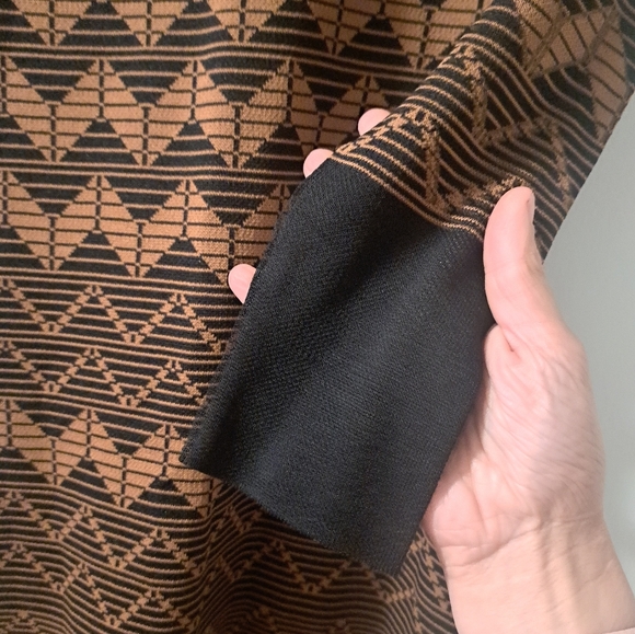 Tznius Ya Los Angeles Black and Brown Patterned Dress - Picture 3 of 4